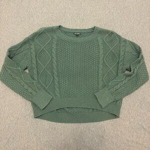 wild fable cable-knit sweater green size small
